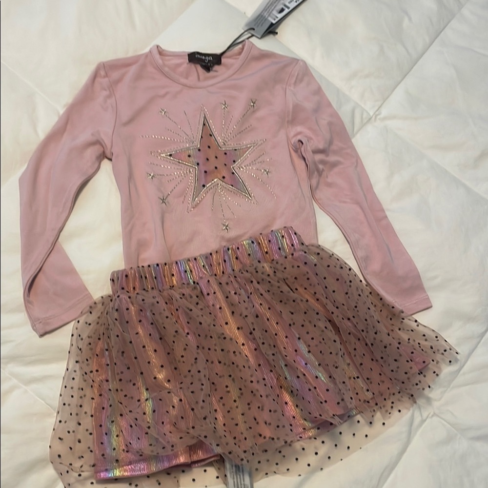 Imoga Set - pink star top with matching tulle skirt NWT